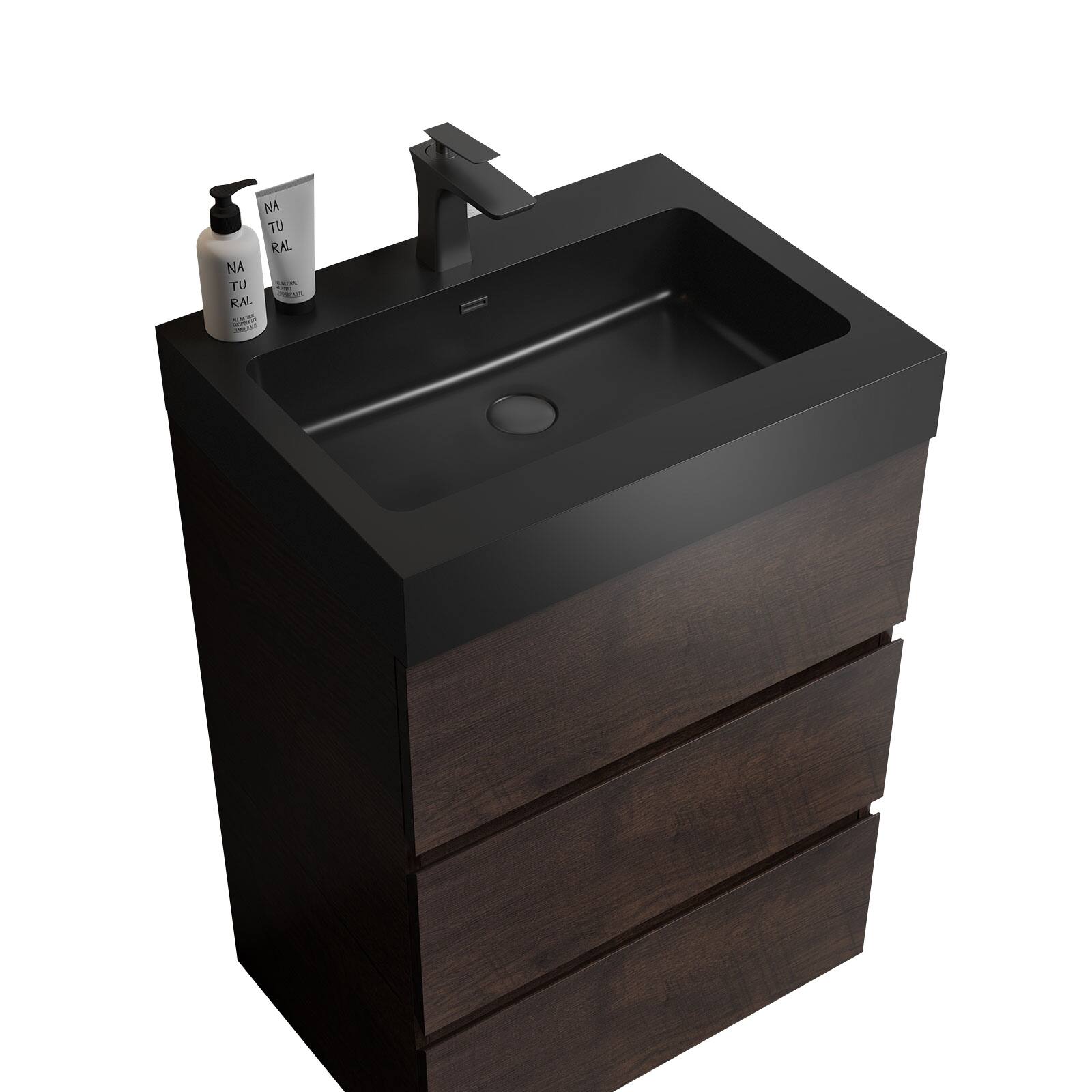24" Bathroom Vanity with Sink, Large Storage Freestanding Bathroom Vanity without Drain and